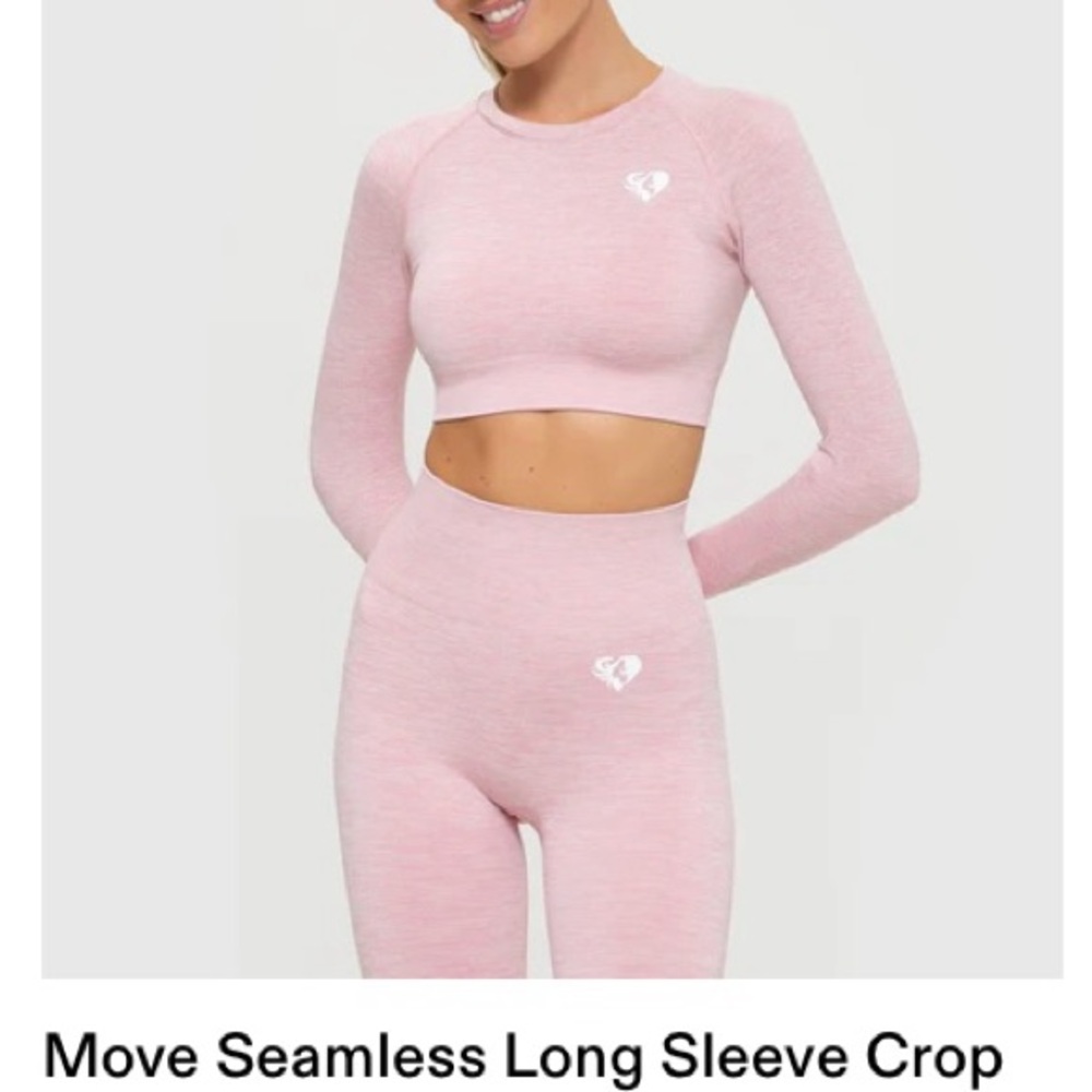 Move Seamless Pink Long Sleeve Crop Top